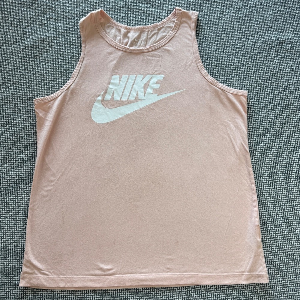 Nike Mens Futura Logo Tank Top Peach Pink Sleeveless The Nike Tee Large L